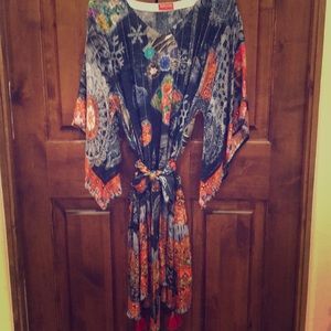 RUBY YAYA navy floral cover up/dress